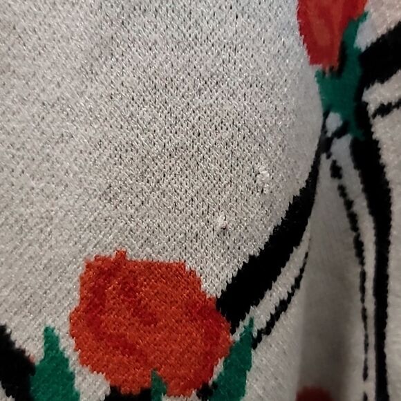 Anthropologie Maeve Crewneck Trellis Rose Floral Pullover Sweater Size Large - Picture 9 of 11